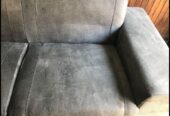 Terry Leather 2 Seater Couch in Buffed Charcoal