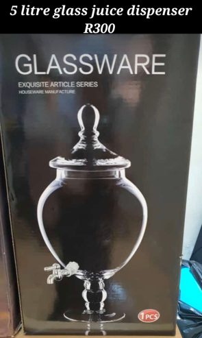 Glass juice dispenser. 5 litre