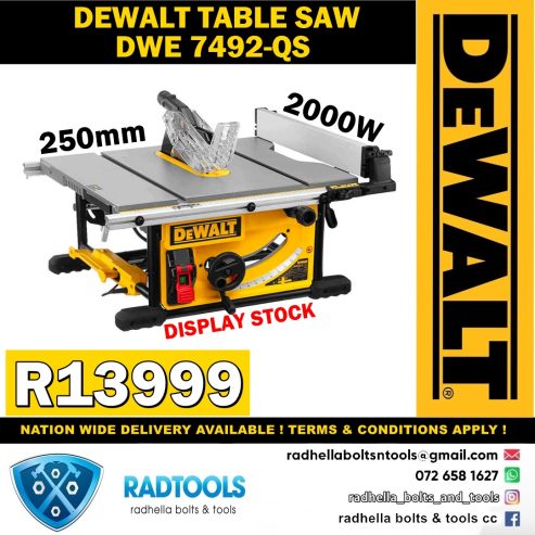 DEWALT TABLE SAW – DWE7492-QS (DISPLAYED STOCK)