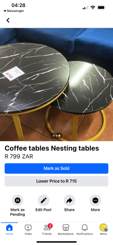 Nesting coffee table 2 piece set